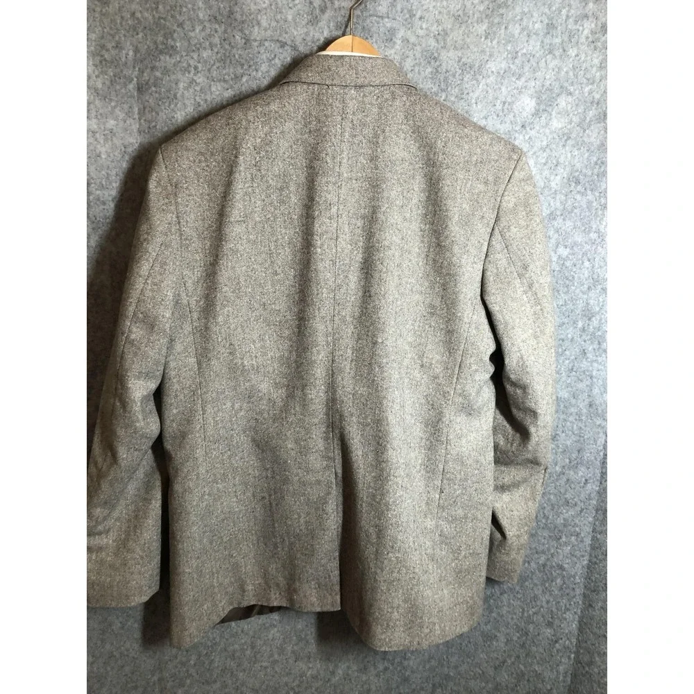 Studiosuits Blazer Mens 40 Beige Wool Tweed Sport Coat Jacket Classic Fall